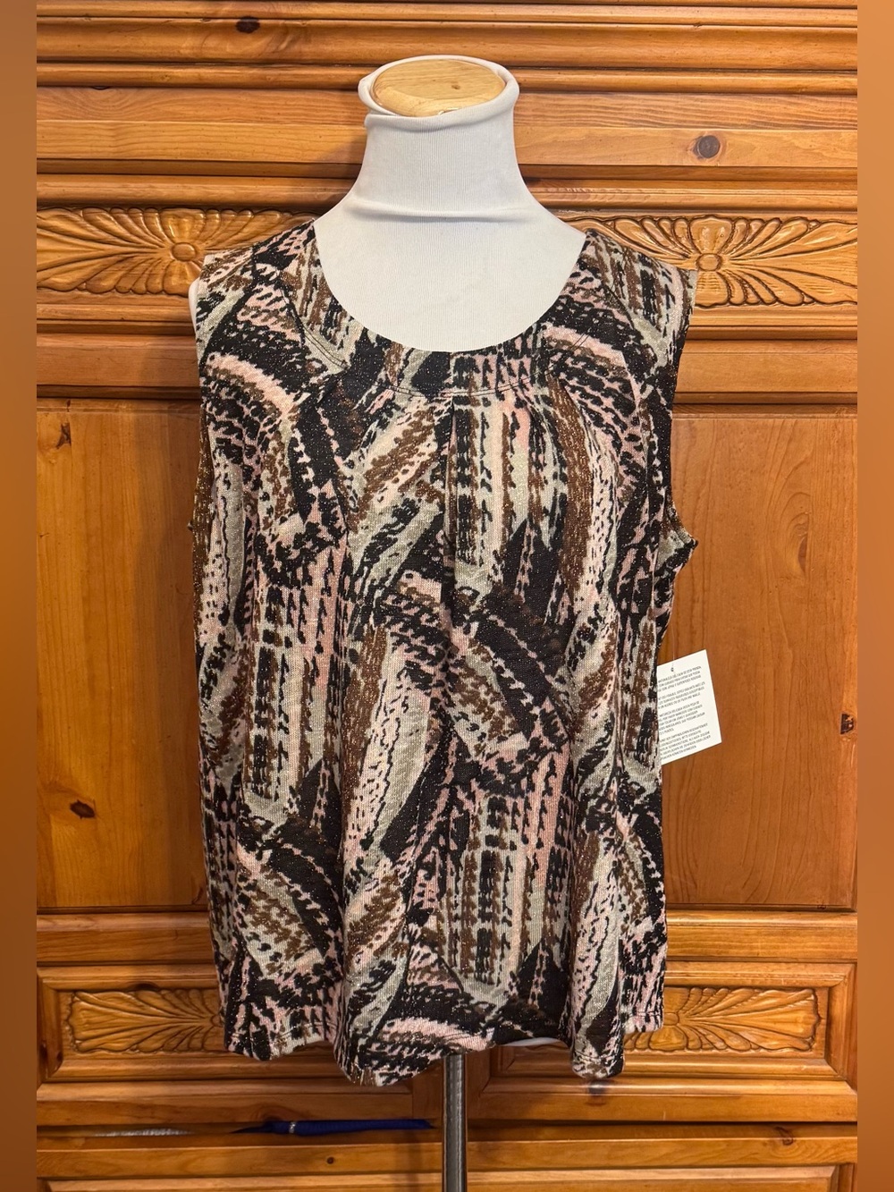 Kasper Mixed-Neutral Scoop Neck Sleeveless Tank Top